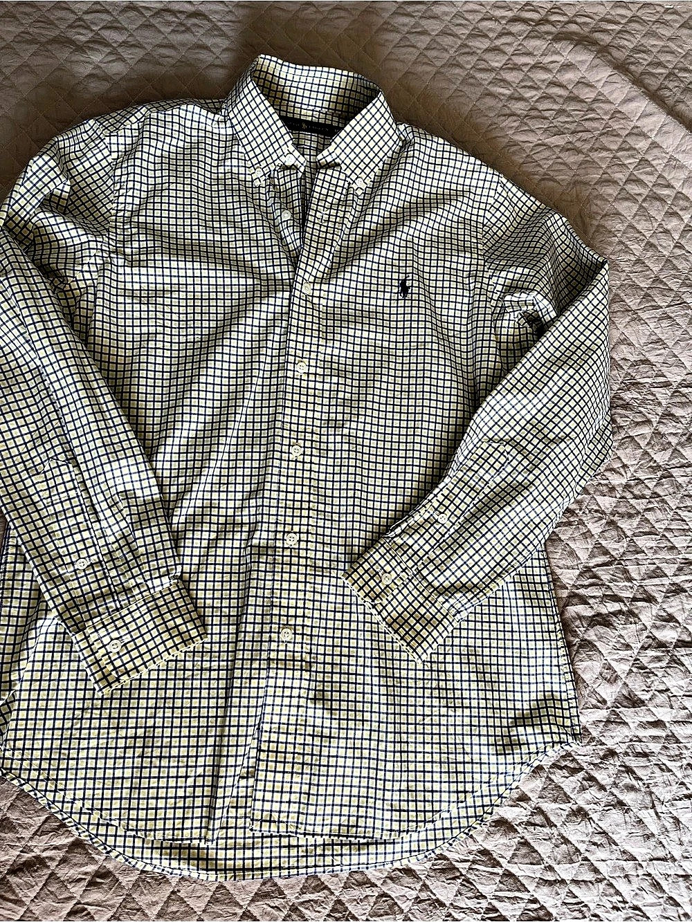 Ralph Lauren Plaid Button Down in Yellow & Blue Medium